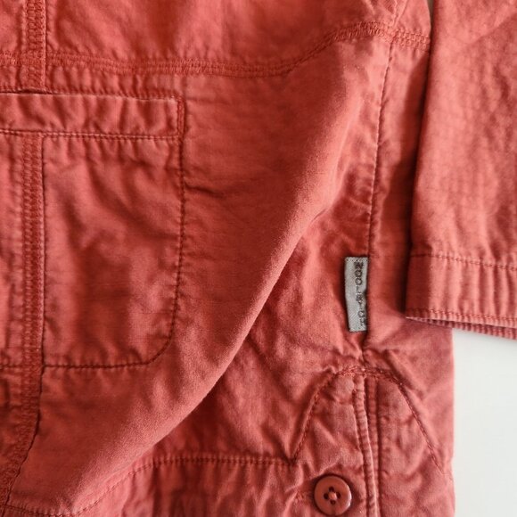 Woolrich Cotton Jacket Shacket Unlined Light Button Up Henna Red Womens XL - Picture 4 of 9